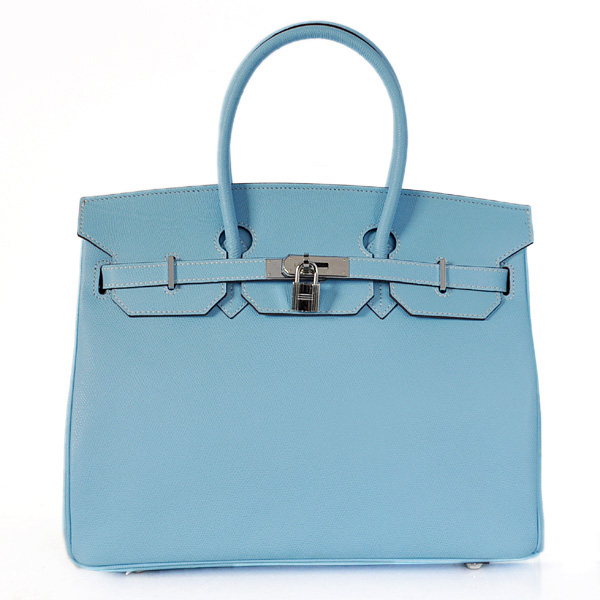 H35PLBS Hermes Birkin 35CM Palm strisce di cuoio in azzurro wi